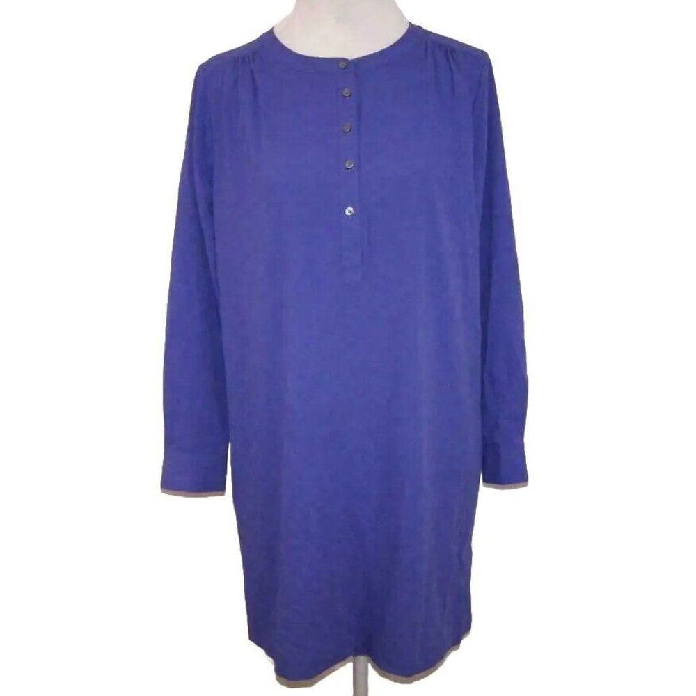 Ann Taylor Loft Small Shirt Style Dress Purple Long Sleeve Stretch Flowy